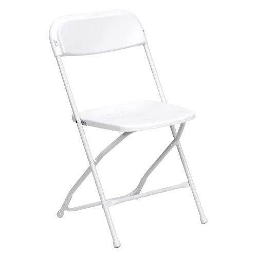 White folding chairs 