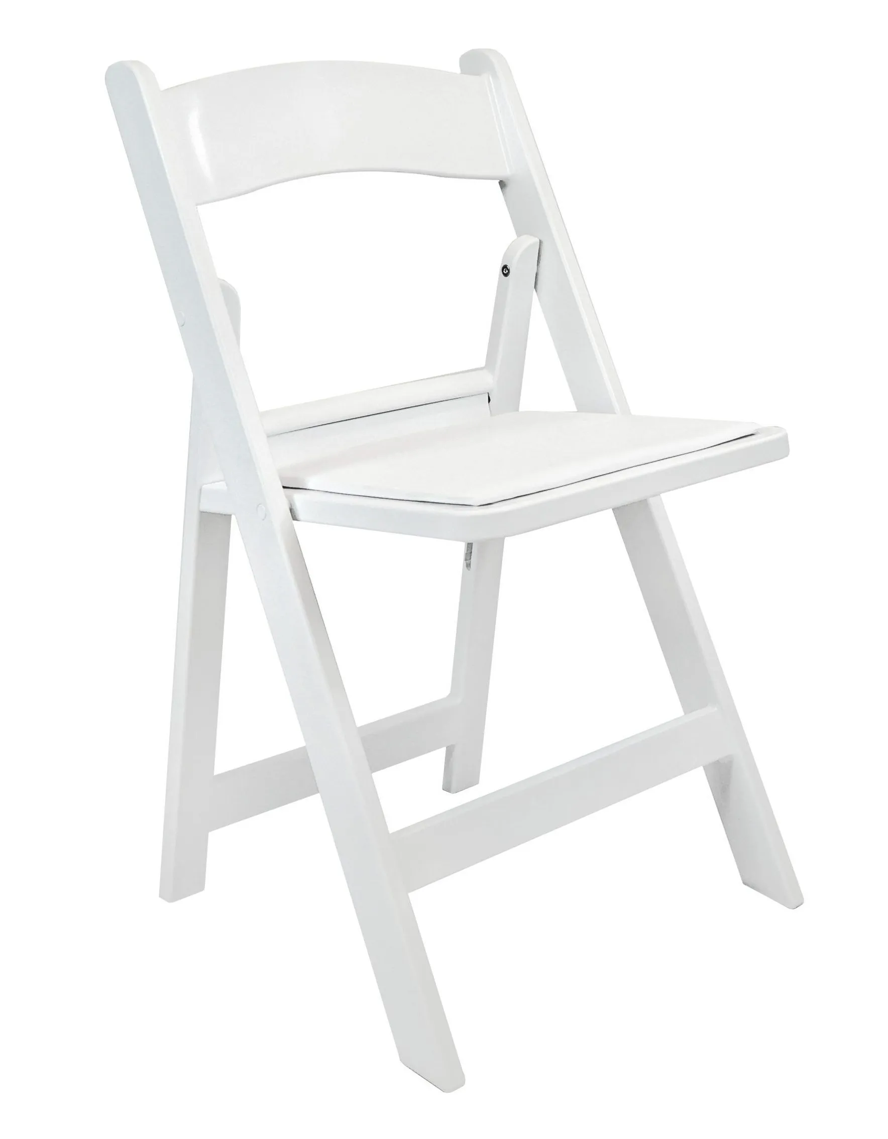 White padded resin chairs 