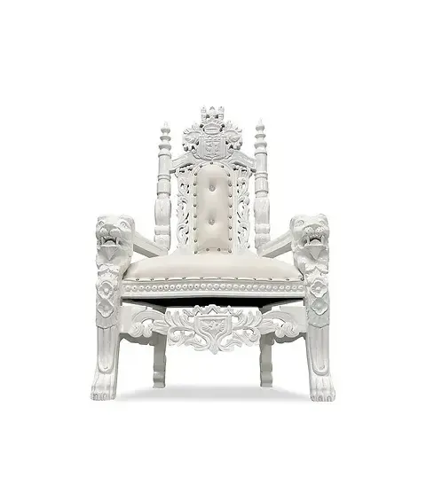 36” white/ivory kids throne chair 