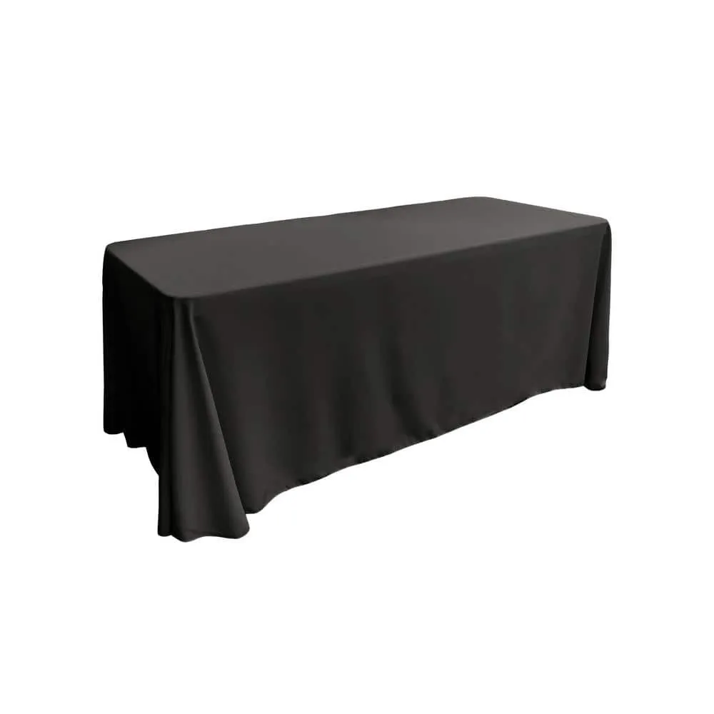 black polyester tablecloth for 6’ tables 