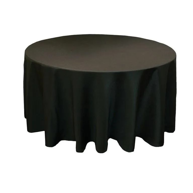 black polyester tablecloth for round tables