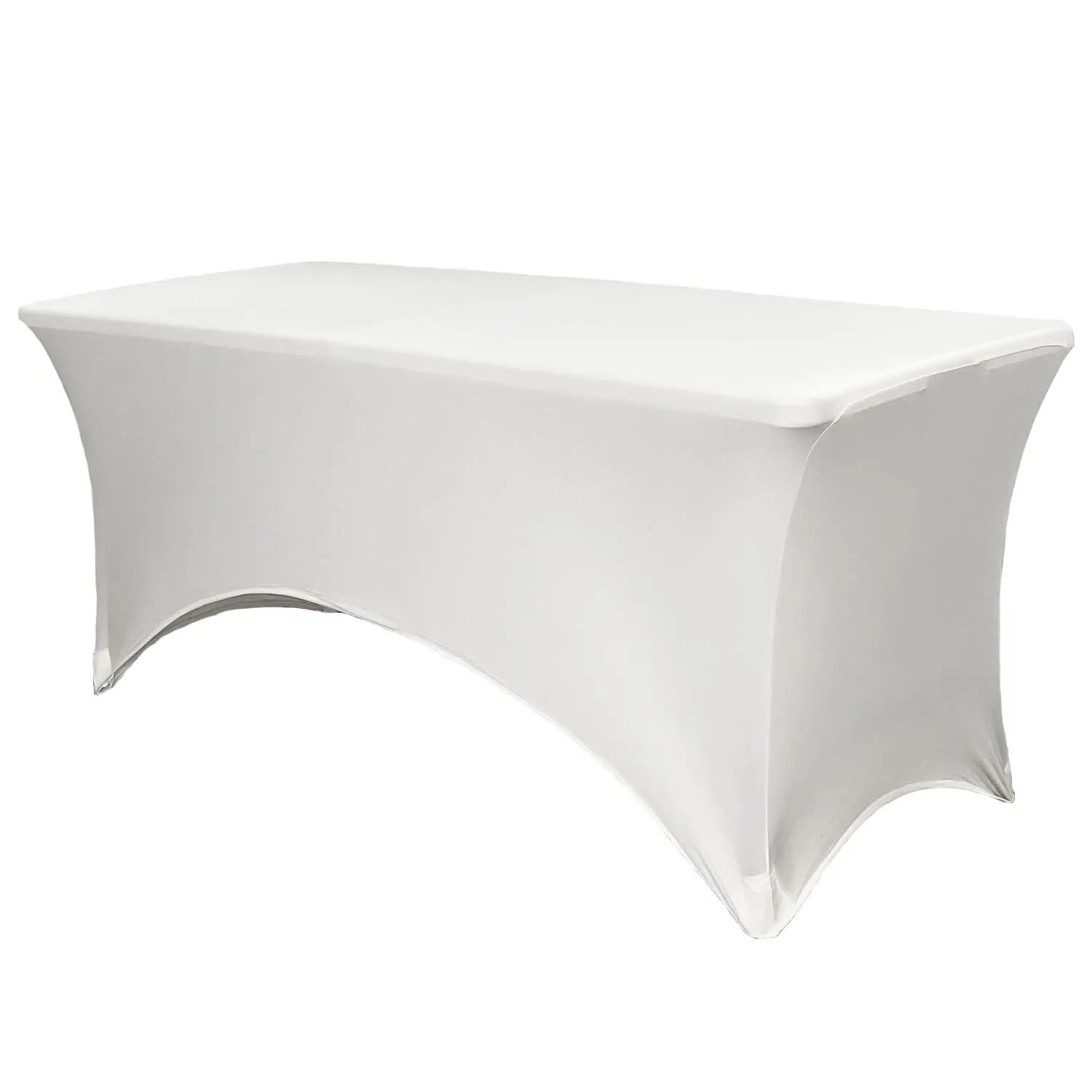 white spandex tablecloth for 6’ tables