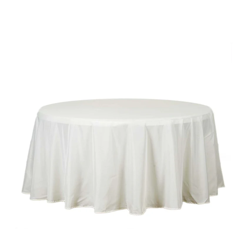 Ivory polyester tablecloth for round tables