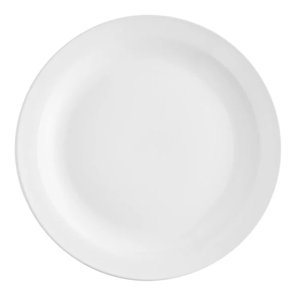Bright White Narrow Rim Dinner Plate - 10.5